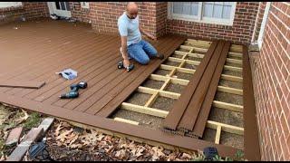 How To Install Picture Frame Trex Composite Decking on Concrete Slab  Backyard Makeover  DIY