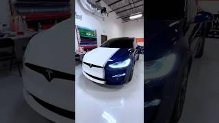Paint and Wrap in One 🫡 Tesla Model X wrapper  #carwrap #vinylwrap #carwrapping #vinylwrapping