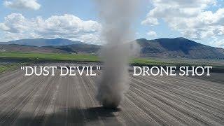 Dust devil - Oregon USA. Drone flying around dust devil