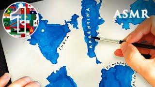 ASMR Drawing Every Country in the World  Part 1 21 maps 1 hour