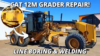 Line boring and REPAIR Cylinder on CAT 12M Grader  Sir Meccanica WS2