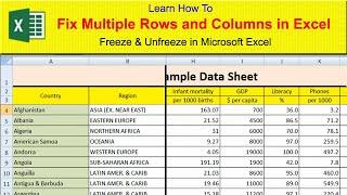 How to Freeze Multiple Columns and Rows in Microsoft Excel 