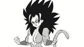 Caulifla Goes Super Saiyan 4   Dragonball Animation