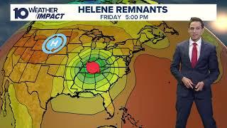 Columbus Ohio morning forecast  Tracking remnants of Tropical Storm Helene