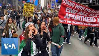 New York City Hundreds Attend pro-Israel and pro-Palestinian Protests  VOA News