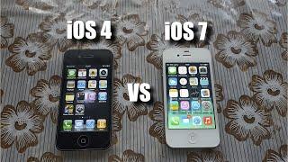 сравнение iPhone 4 на iOS 4 Vs iOS 7. В чем разница?