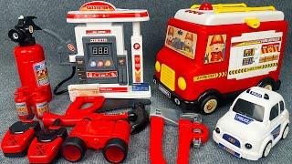 63 Minutes Satisfying with Unboxing Gas Station Playset Fire Truck Series Toy  ASMR Unboxing Toy
