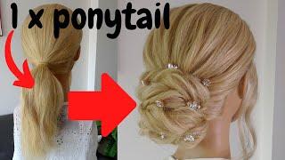 Easy low messy hairstyle - quick updo