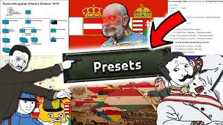 WW1 Austria-Hungary but only Historical Presets & Divisions In HOI4?