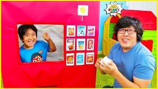 Ryan Pretend Play with Vending Machine Toy for Kids Story