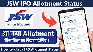 Live  Check JSW Infrastructure IPO Allotment Status  IPO Allotment JSW Infrastructure  IPO Status