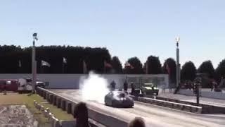 INSANE BURNOUT WRECK stuck throttle leaves a car going full throttle toward the finish line