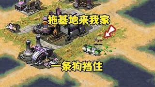 红警对手想复仇拖基地来我家！一条狗挡住就化解了！Red alert 2#紅警08 #08紅警 #紅色警戒#hongjing08