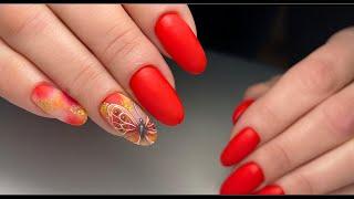 Autumn manicure  Butterfly on nails