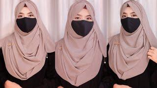 Cute   Hijab Styles With Layers  Full Coverage Layer Hijab Tutorial  2024  Easy Layered Hijab 