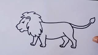 how to draw lion drawing easy step by step@Aarav  Drawing Creative