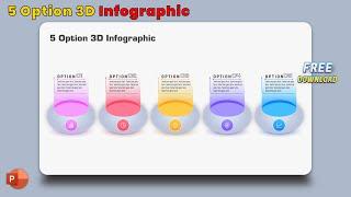 92.PowerPoint Presentation 5 Option 3D Infographic  Free Download