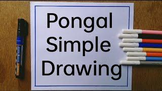 Pongal Drawing Easy  Pongal Festival Drawing  Pongal Pot Drawing  How to Draw Pongal