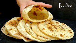 Take water flour and 1 more ingredient no yeast. Pita bread recipe