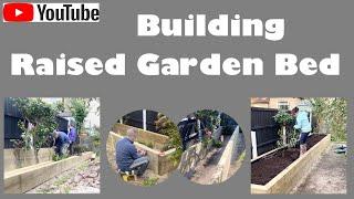 Garden Makeover. Building Raised BedsPlanters using Railway Sleepers