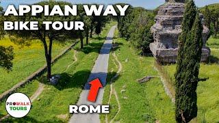 Appian Way in Rome Bike Ride - 4K - 13 Miles