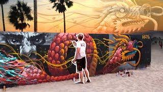 HUGE DRAGON MURAL at VENICE BEACH