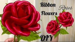 DIY_Satin Ribbon Rose How To Make Rose Flower From Satin Ribbon_ D.I.Y