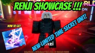 New Limited Time Secret Unit Renji  Showcase + How to get - Anime Adventures