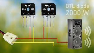 DIY Powerful Ultra Bass Amplifier BLT Bridge Diode  Simple circuit  No ic
