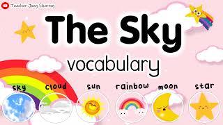 Learn English  The Sky - Vocabulary sky cloud rainbow moon star  My World