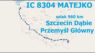 IC 8304 MATEJKO EP07-1050 szlak 960 km  SZCZECIN DĄBIE - PRZEMYŚL GŁÓWNY #pkpintercity