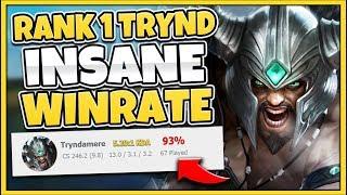 #1 TRYNDAMERE WORLD UNREAL WINRATE IN HIGH-ELO UNBEATABLE STRATEGY - League of Legends