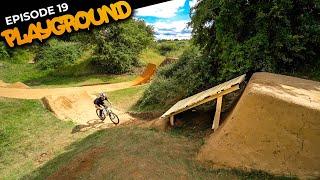 TRYING TRICKS ON BRAND NEW DIRT JUMP FEATURES PLAYGROUND EP19