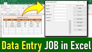 how to do data entry job in MS excel  data entry job using form in excel  data entry work