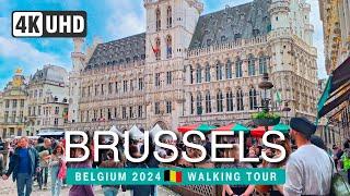 BRUSSELS Walking Tour 4K  BELGIUM 2024  BRUXELLES Walk