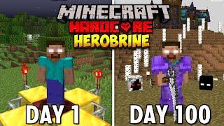 I Survived 100 Days as HEROBRINE in Hardcore Minecraft... Hindi