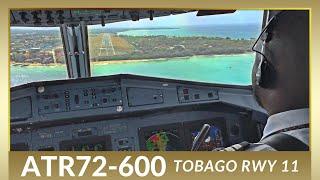 ATR 72 600 Landing in Gusty Winds TOBAGO  COCKPIT VIEW