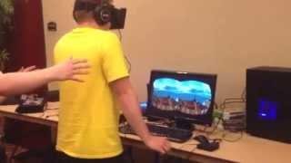 Guy Freaks Out While Trying Out Oculus Rifts Roller Coaster