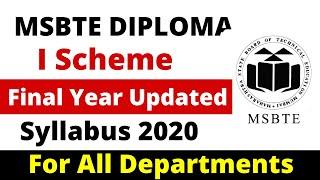 MSBTE DIPLOMA 3rd Year Syllabus Updated for All Departments  I Scheme 2020