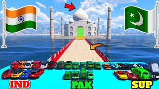 GTA 5 INDIA VS PAKISTAN VS SUPER CARS TAJ MAHAL JUMPING CHALLENGE  Gta 5 Gameplay