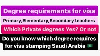 Which private degree not acceptable  degree require for primarymiddle Secondary school teacher