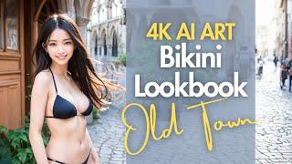 4K AI ART video - Japanese Model Lookbook in Old Town