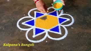 Thaipusam special Kalpanas Rangoli simple method Kollam easy rangoli design pandaga muggulu