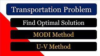 Hindi Transportation Problem MODI Method U-V Method - Optimal Solution l GATE 2021  GATExplore