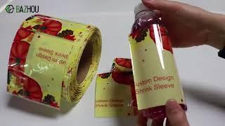 Custom Logo Shrink Wrap Beverage Printing PVC PET Shrink Sleeve Label