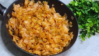 Grandmas Cabbage Feast - Braised White Cabbage - simple and quick recipe for braised cabbage