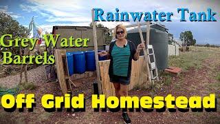 Rainwater Harvesting Tank Gutter Guard First Flush & Grey Water Barrels - Off Grid RV Homestead