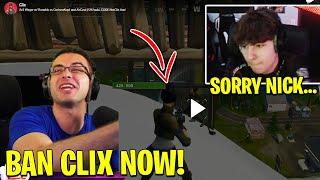 NICK EH 30 gets MAD at CLIX for *STREAM SNIPING* HIS CUSTOMS RAGE Fortnite