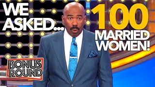WE ASKED 100 MARRIED WOMEN 1HR FUNNY ANSWERS & MORE With Steve Harvey On Family Feud USA