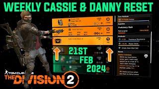 The Division 2 WEEKLY CASSIE MENDOZA & DANNY WEAVER RESET LEVEL 40 February 21st 2024